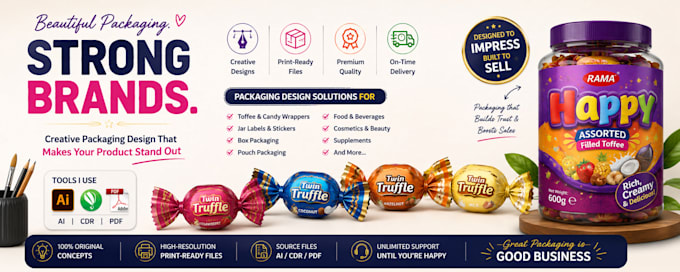 design modern product packaging and label design