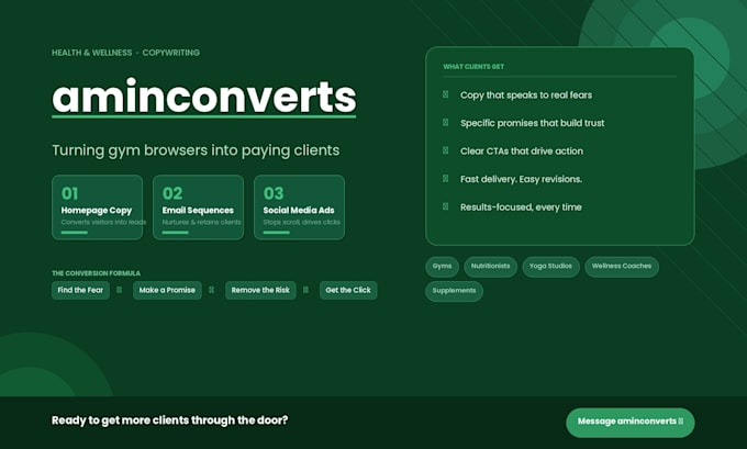 write health and wellness copy that convert