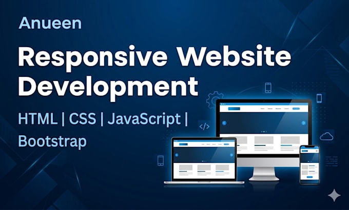 responsive website with HTML CSS javascript