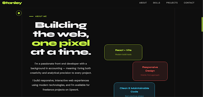 build you a react portfolio website