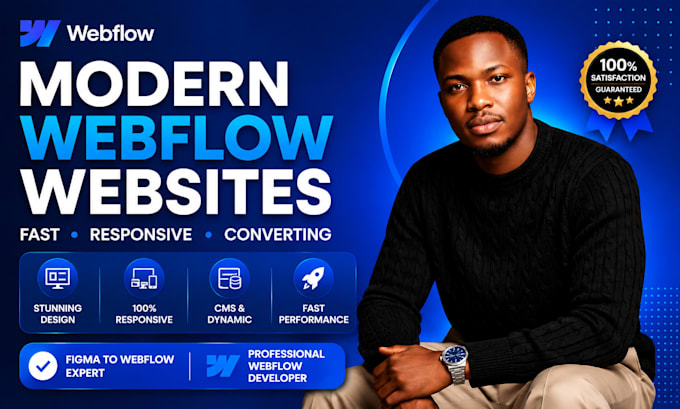design webflow website, landing page, figma to webflow, cms, webhook automation