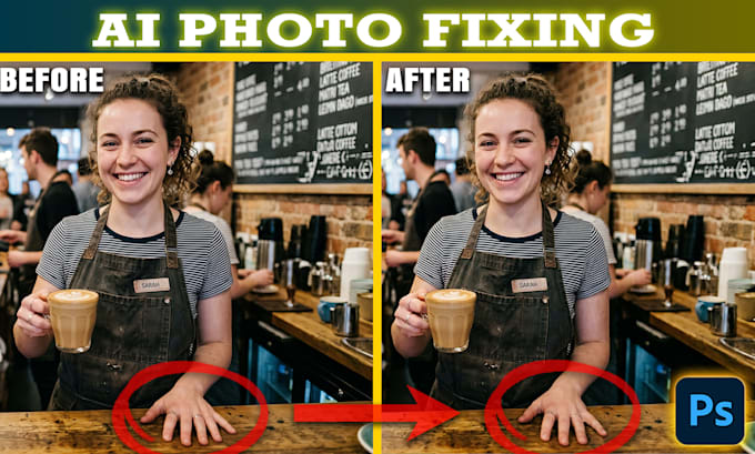 fix ai image artifacts, hands and errors in photoshop