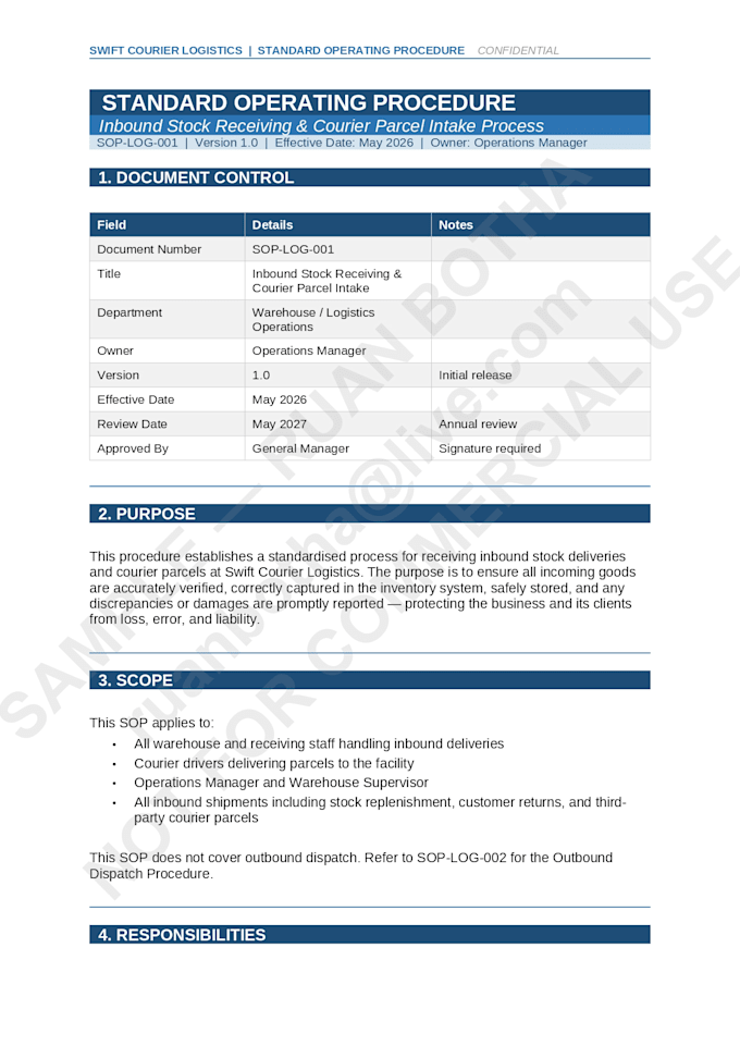 write professional sops and operations manuals for your business