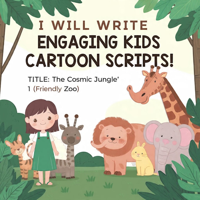write engaging cartoon scripts and story for kids