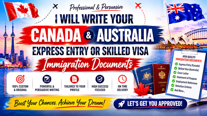 write your canada express entry or australia skilled visa immigration documents