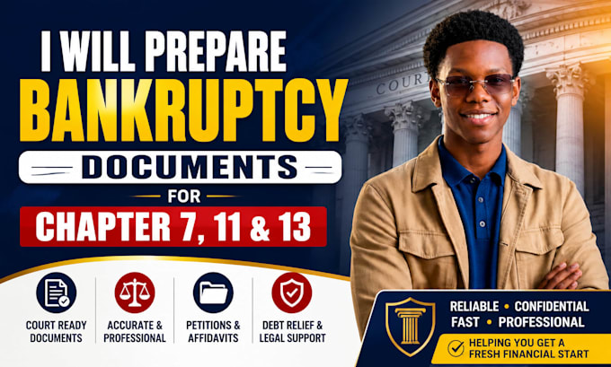 prepare bankruptcy documents for chapter 7, 11 and 13
