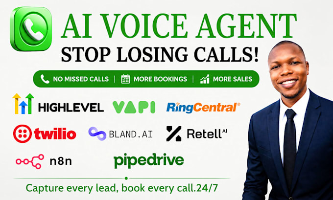 build ai voice agent, ai calling agent, ai receptionist with n8n vapi retell ai