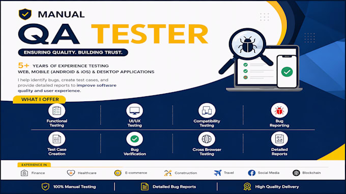do all types of testing for web, android and ios