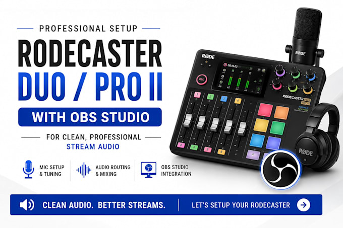 setup rodecaster duo pro ii with obs for clean stream audio