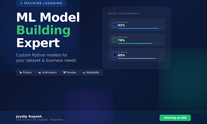 build a machine learning model with python for your dataset