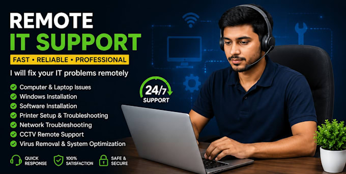 provide remote IT support for computer and windows issues