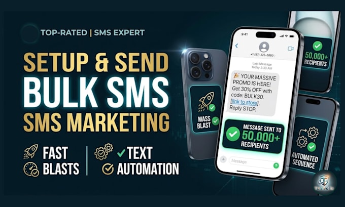 setup send bulk SMS marketing campaigns sms blasts and text automation