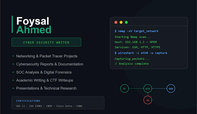 write networking and cybersecurity academic reports
