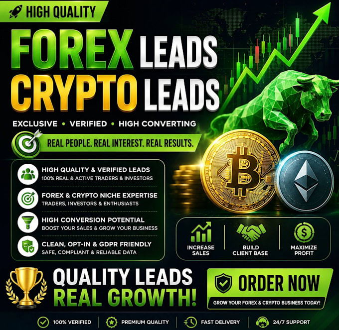 provide verified forex leads crypto leads for conversions