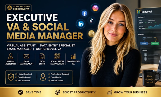 executive social media manager virtueller assistent  dateneingabe e mail ghl VA