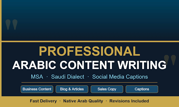 write professional arabic content for your business