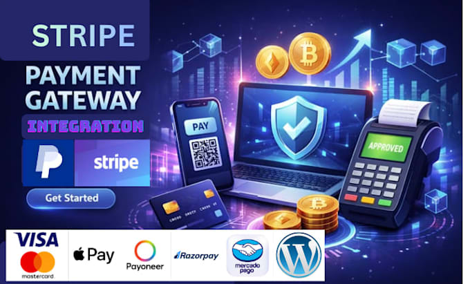 integrate stripe paypal, payment gateway into your website and mobile apps