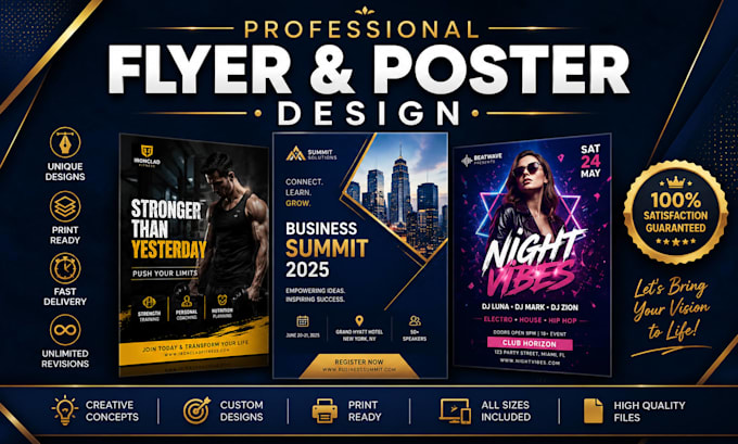 design a professional flyer or poster for your business or event
