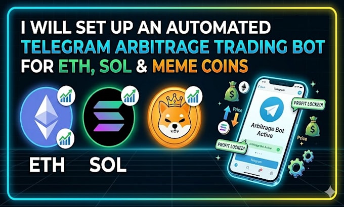 setup automated telegram arbitrage trading bot for  eth, sol memes coin