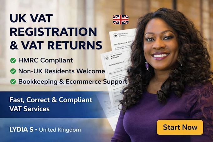 do the UK vat registration and vat return preparation and submission