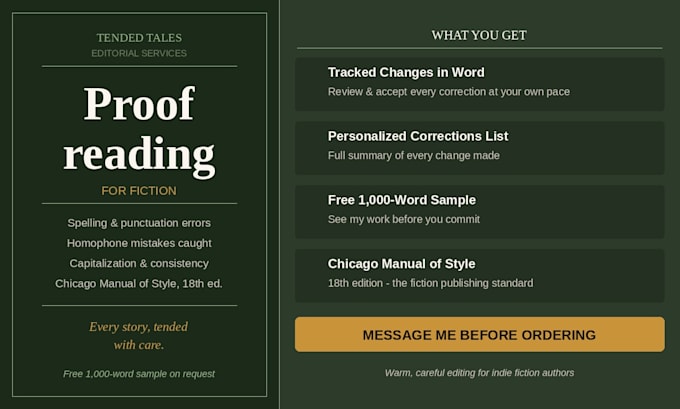 proofread your fiction manuscript for publication