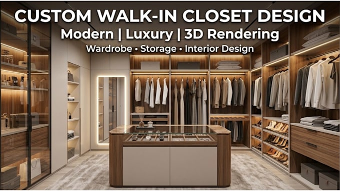 design a cabinet, wardrobe, dressing room floor layout and joinery