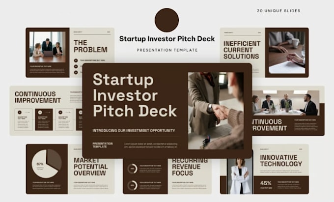 do startup pitch deck design, investor presentation, powerpoint, canva expert