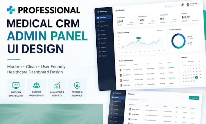 design medical CRM admin panel UI
