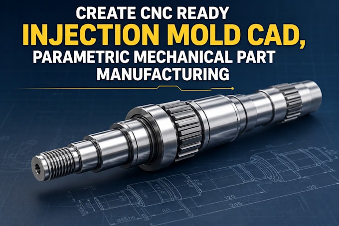 create cnc ready injection mold cad, parametric mechanical part manufacturing