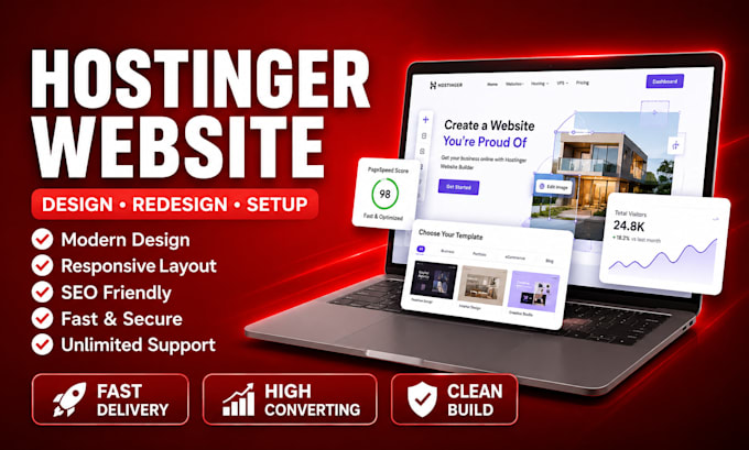 design hostinger wordpress website hostinger website redisign seo elementor pro