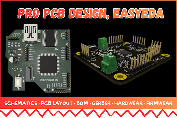create pro pcb boards, esp32 pcb design layouts gerber files bom kicad easyeda