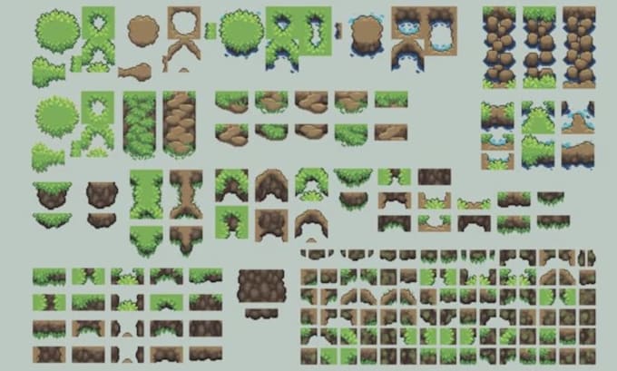 pixel art tileset, top down pixel tileset, pixel tilemap game asset rpg maker