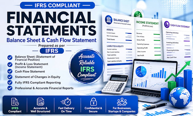 prepare financial statement, balance sheet and cashflow statement as per ifrs