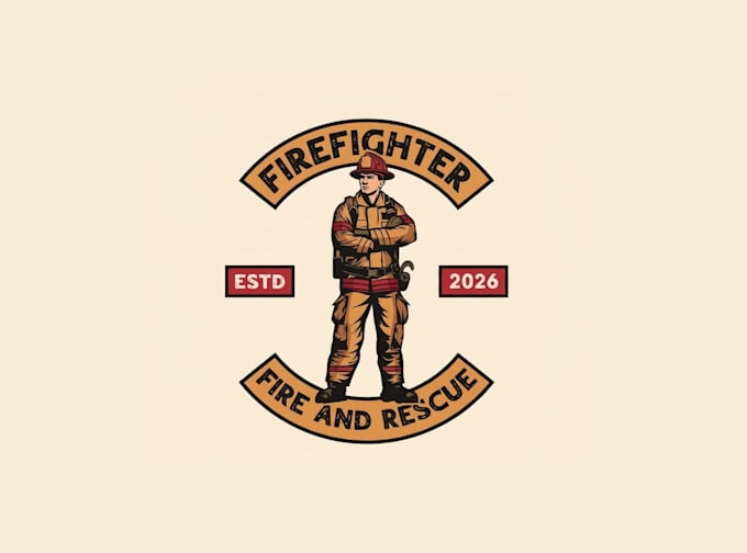 design unique fire fighter logo with free source files