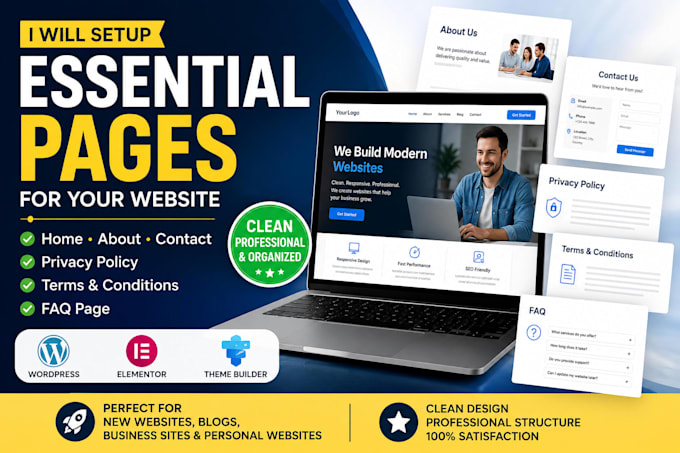 set up essential pages for your wordpress website