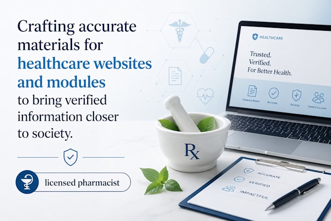 deliver expert medical content as a licensed pharmacist