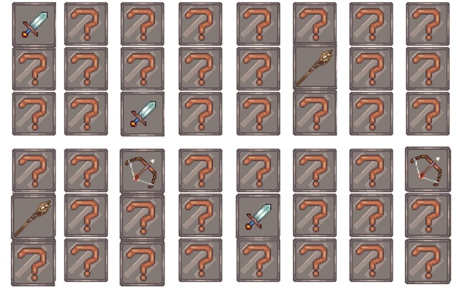 design pixel art UI, game user interface, game assets, object,icons, rpg maker
