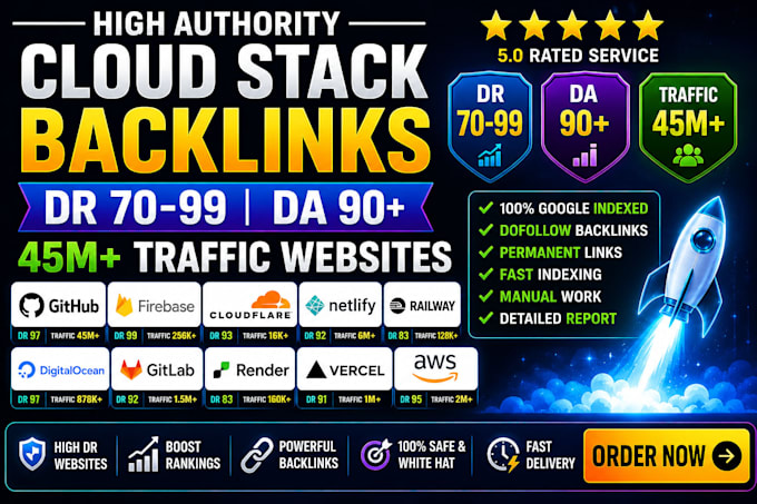 make powerful permanent cloud backlinks from dr 75 to dr95 cloud platforms