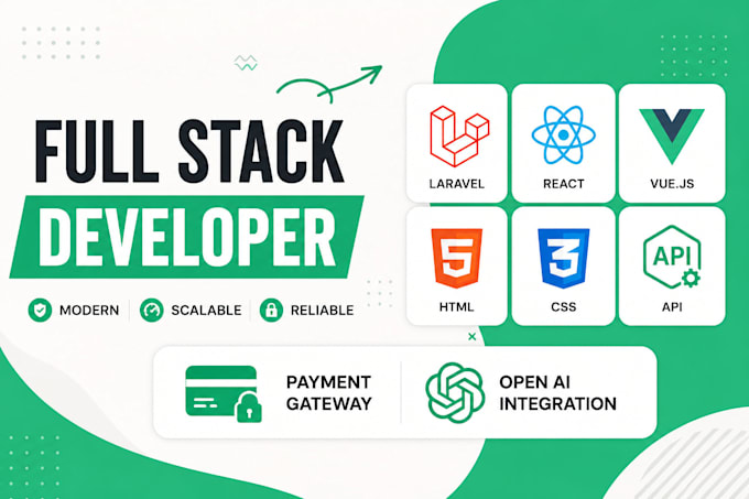 develop your laravel, php, react js, vue js web application