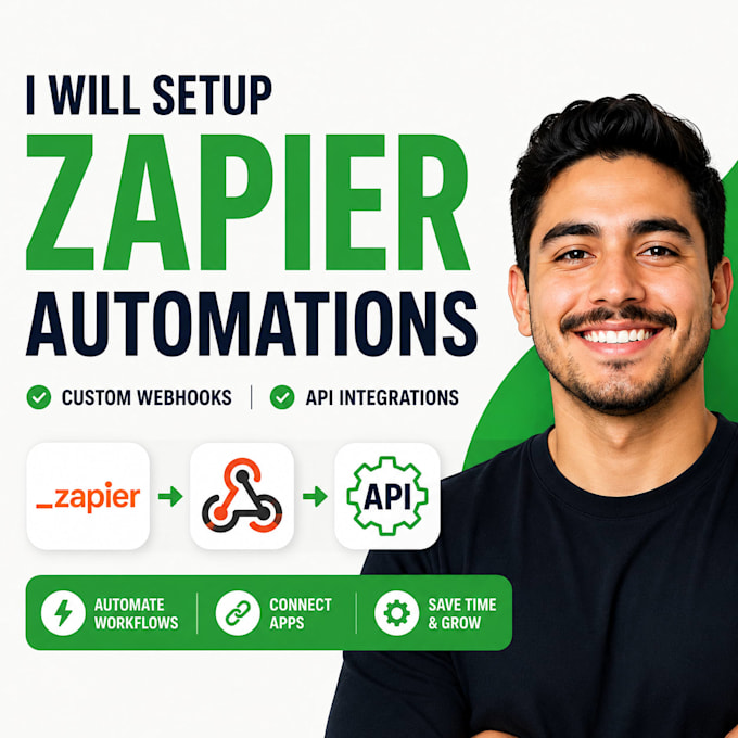 setup zapier automations, custom webhooks, and API integrations
