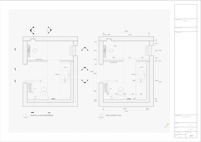 do bathroom renovation design and autocad drafting