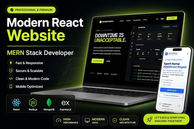 create responsive react frontend website
