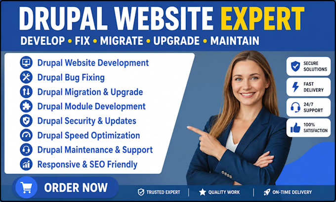 develop fix upgrdte and migarate drupal website to lastest drupal 11 version