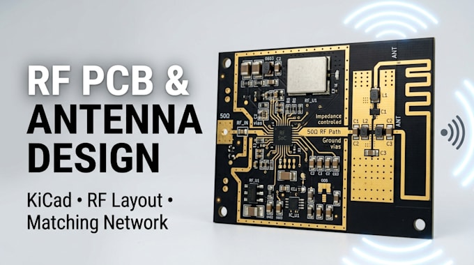 design rf pcb layout with ground shielding and antenna matching network in kicad