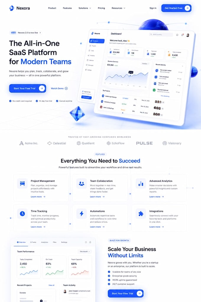 build a custom react landing page or figma to react via tailwind css