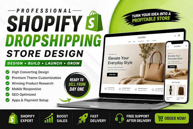 design and develop shopify store as ecommerece store expert