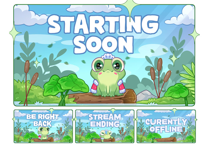 design animated twitch overlay and stream package