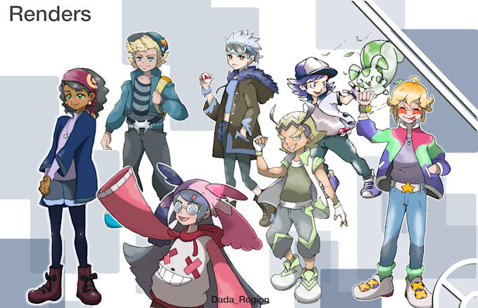 character concept design and pixel art