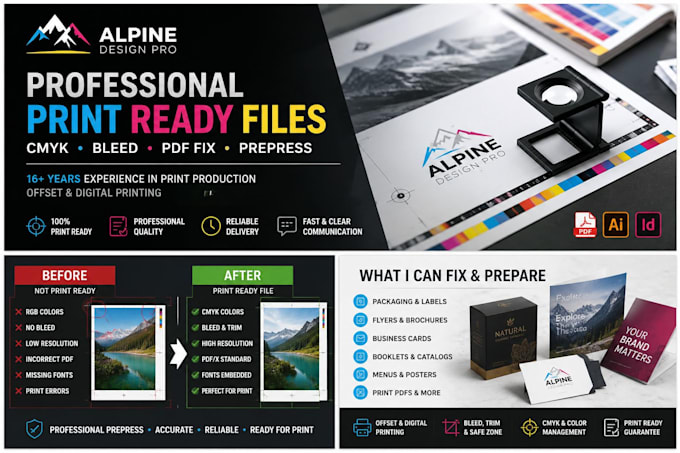 create professional print ready files for offset and digital printing