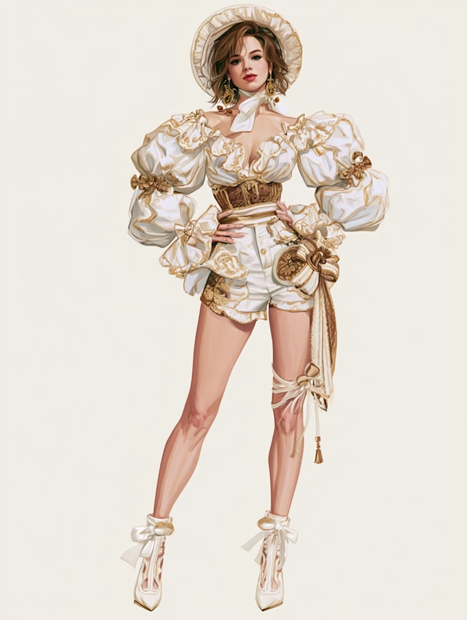 draw custom fashion illustrations and outfit
